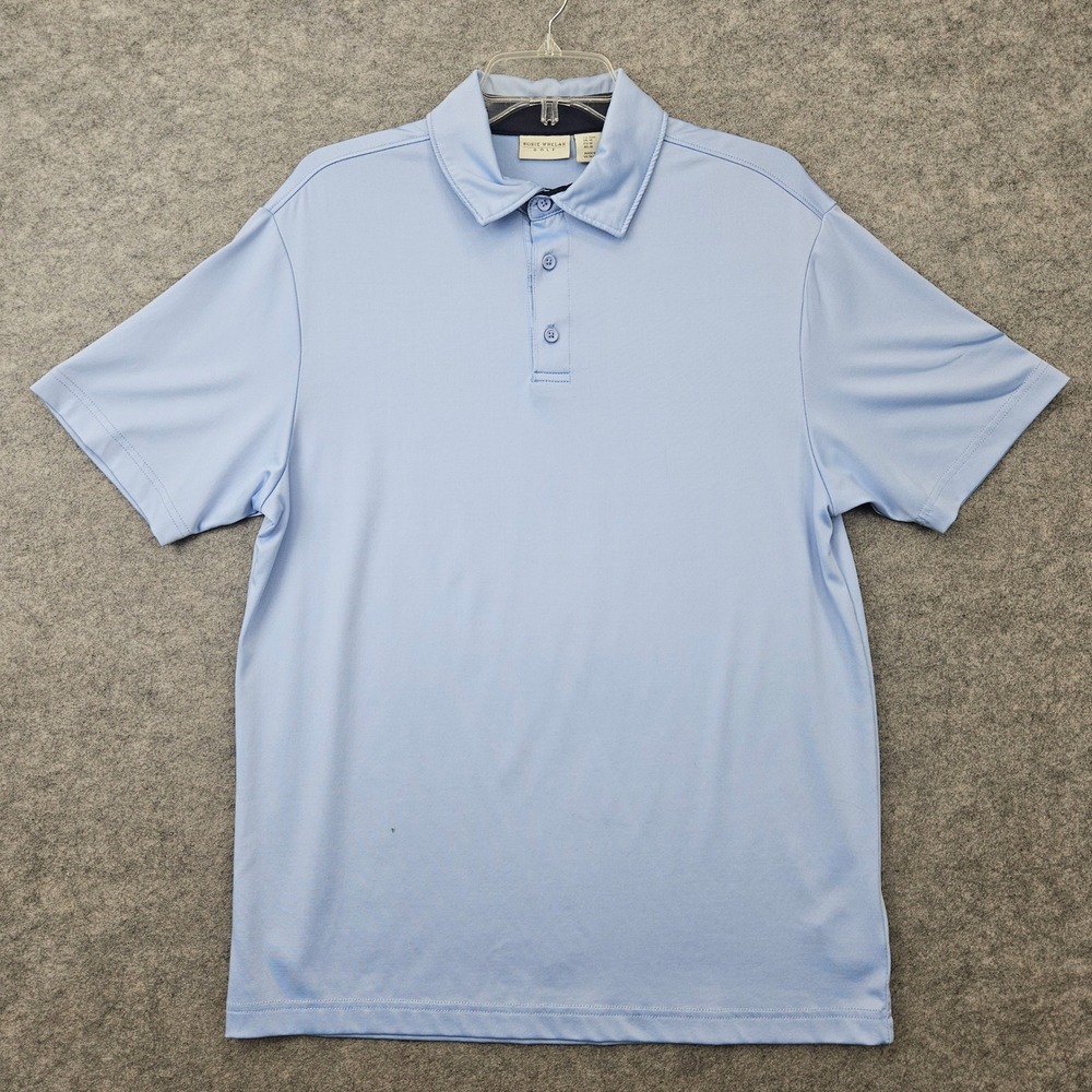 Rorie Whelan Golf Polo Shirt Men's Medium Blue Short Sleeve Performance Stretch